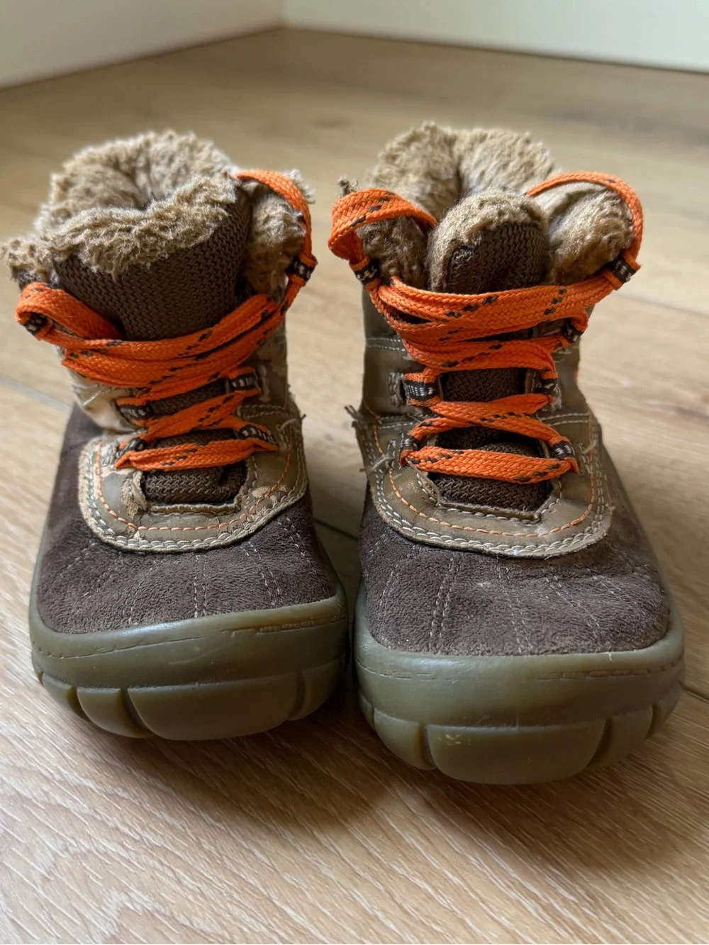 OshKosh B'gosh Brown and Orange Kids Winter Boots